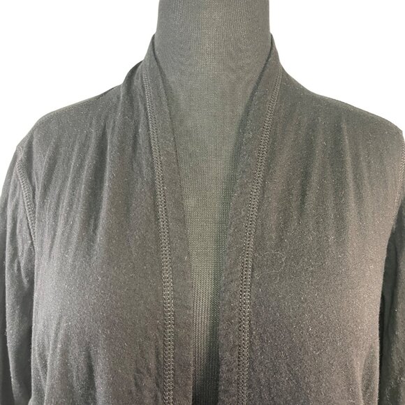 Eddie Bauer Womens Open Front Cardigan Black Size Small Soft Knit Long Sleeve - Picture 2 of 7
